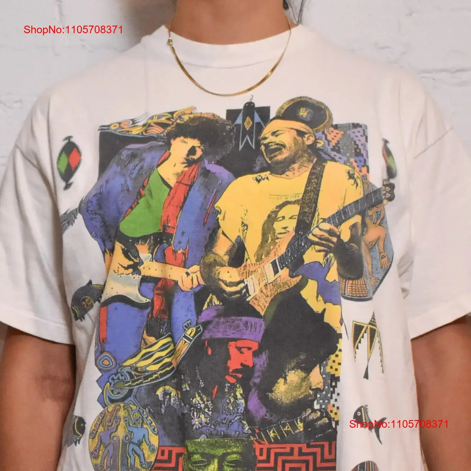 Vintage Santana Bob Dylan 1993 Tour T shirt vintage Washed Breathable Unisex Versatile Stylish Comfortable Soft streetwear