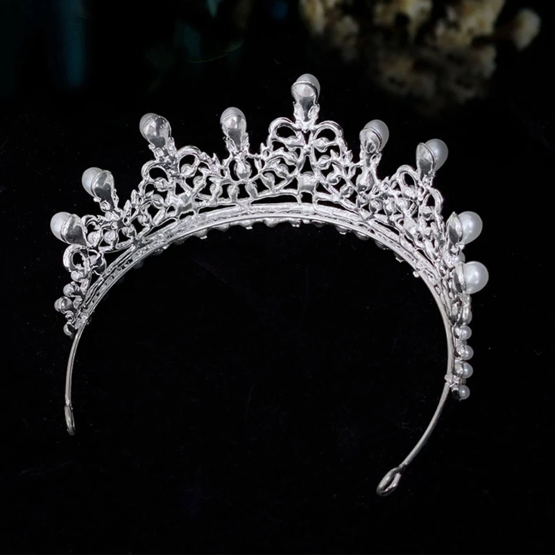 

Luxurious Pearls Drop Queen Headband for Women Stage Performances Pageants Drop shipping