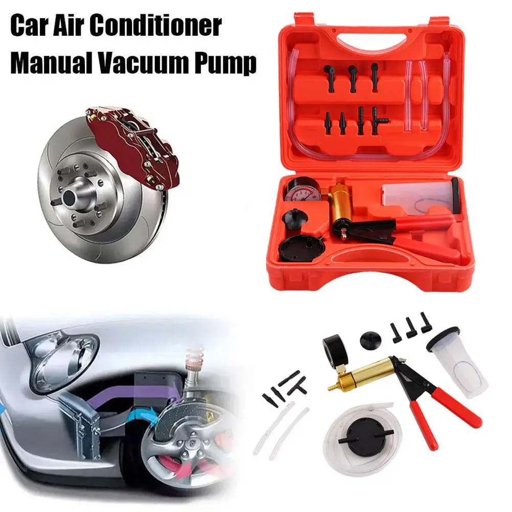 

Manual Vacuum Pressure Pump Brake Fluid Drain Kit Vacuum Aluminum Tester Pump Portable Kit