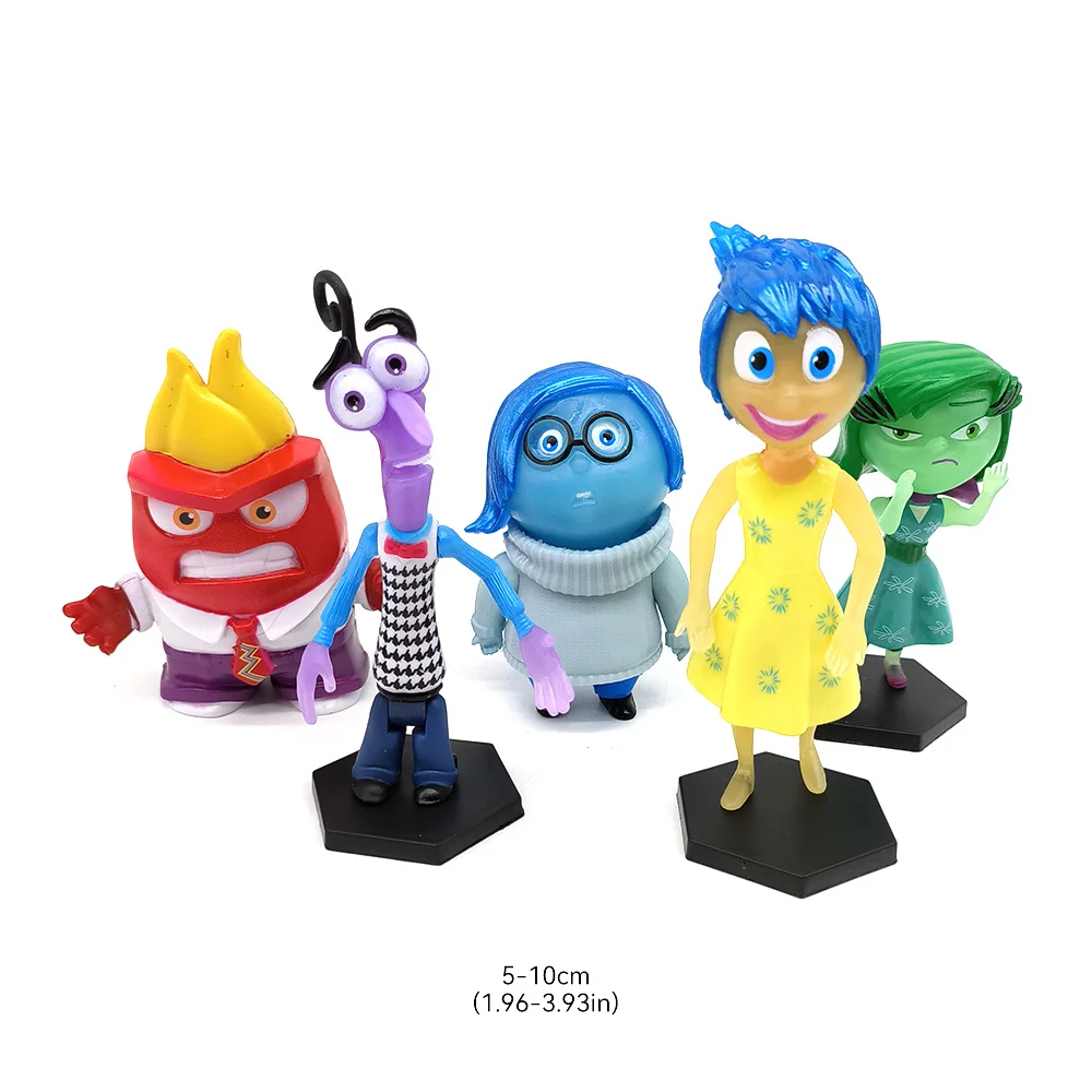 5 pcs Inside Out 2 Figure Anime Joy Sadness Angry Action Figurine Fear Disgust Kits Collection Model Toy Gift In Stock