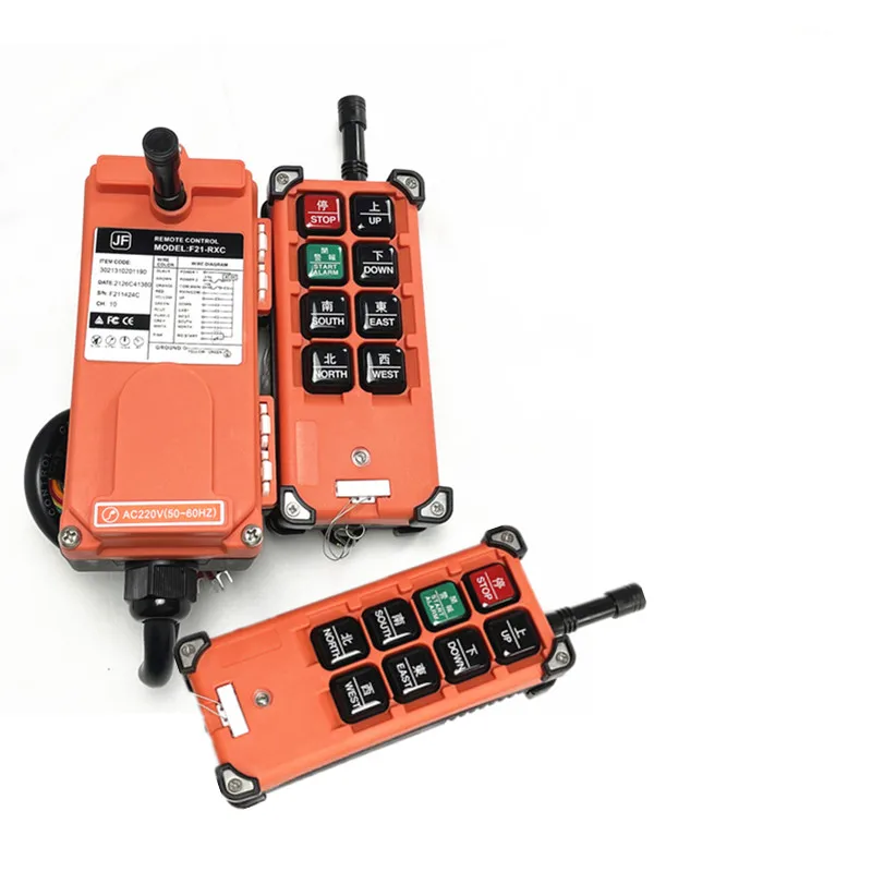 2T1R 65-440V f21-e1b Industrial UTING JF21-E1B Wireless Remote Control for Hoist Crane 8 Channels Controller 220V 380VAC