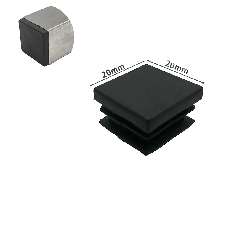 3/5/8/10pcs Black Square Plugs Pipe Tube Cap Plastic Tubing End Cap Insert Blanking Stopper 19 20 22 23 25 28 30 38-100mm