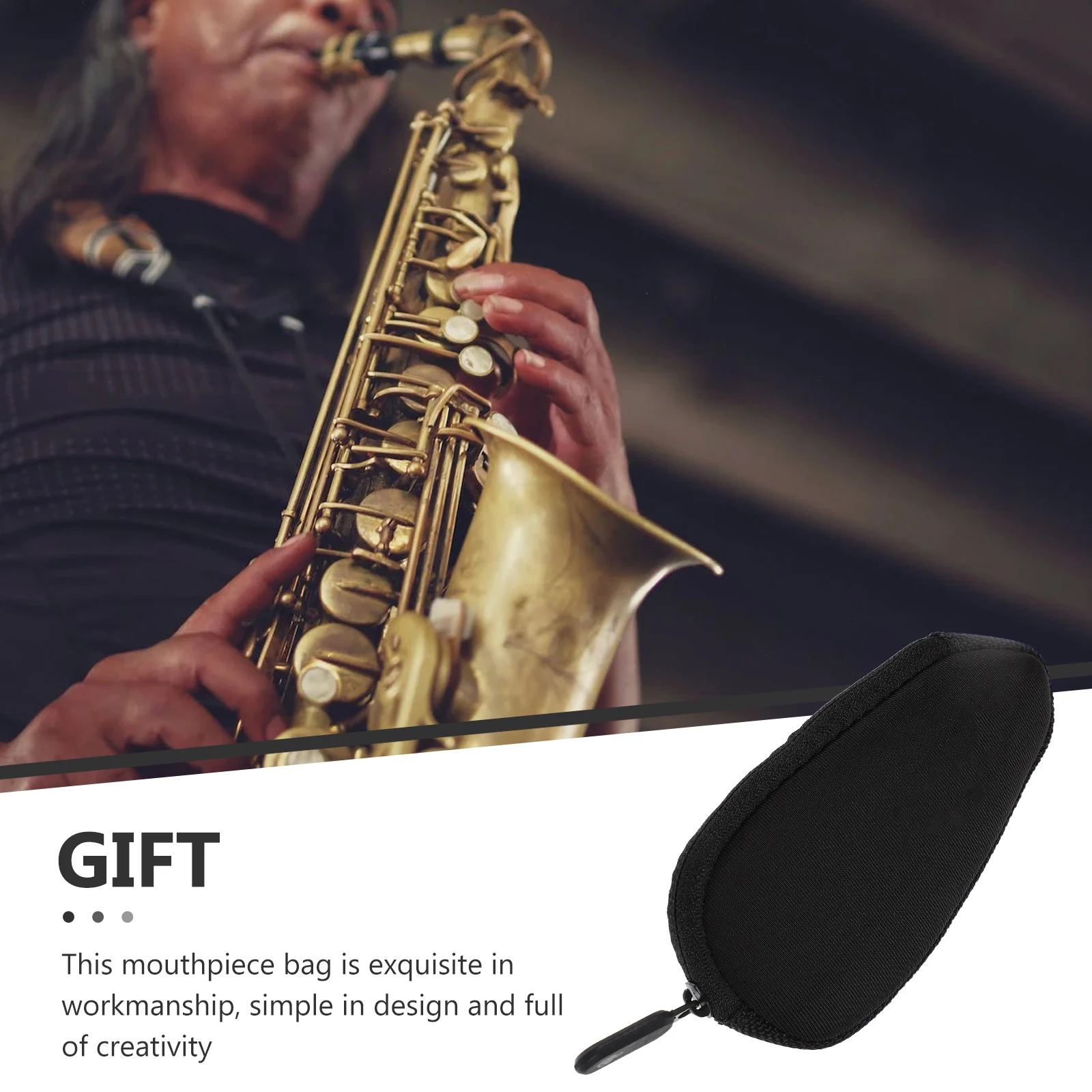 

Portable Saxophone Mouthpiece Bag Durable Cotton Polyester Protective Cover Flute Trumpet Accessories Storage Pouch Zipper