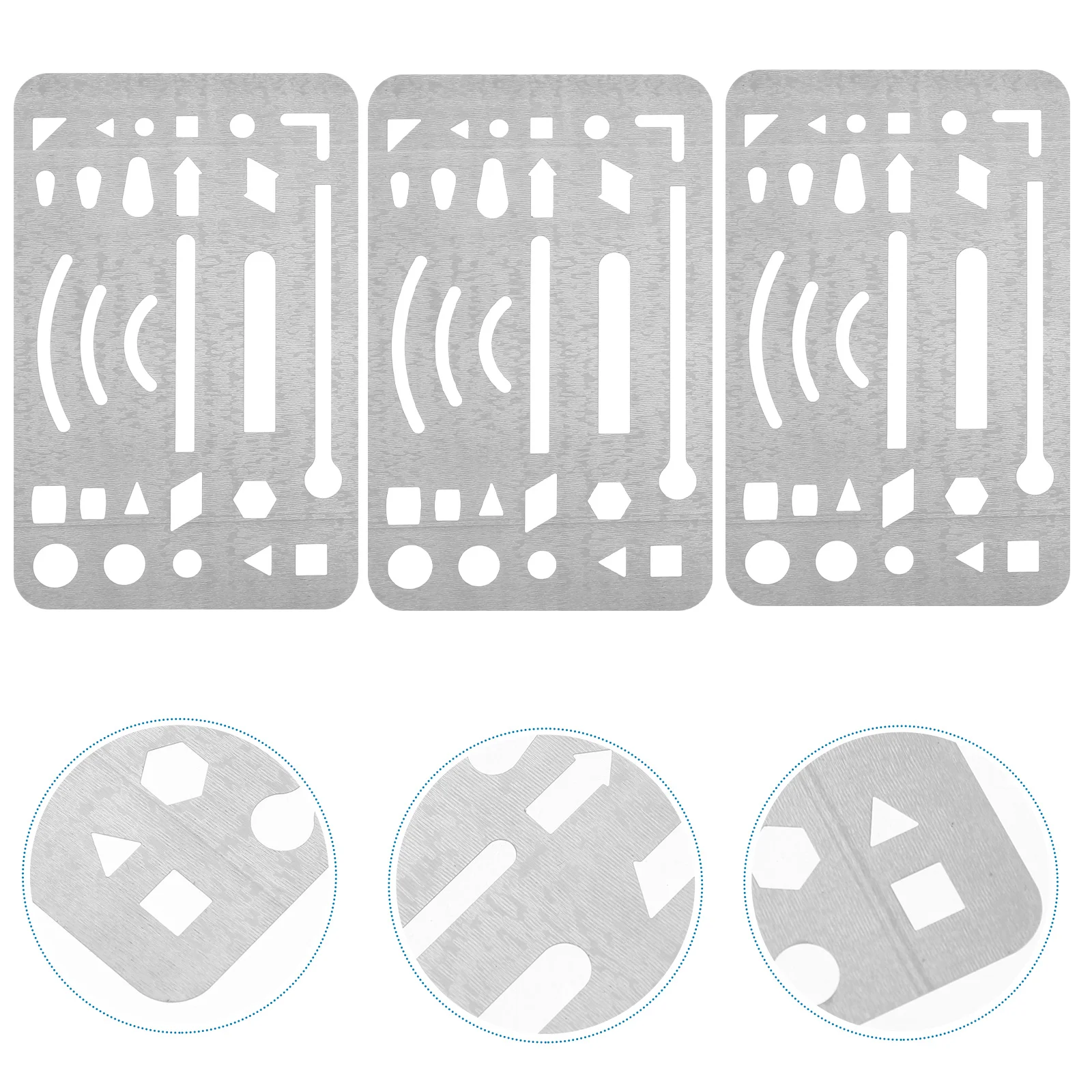 3Pcs Stainless Steel Erasing Shield Drawing Drafting Tool Perfect for Controlled Erasing Protecting Adjacent Lines