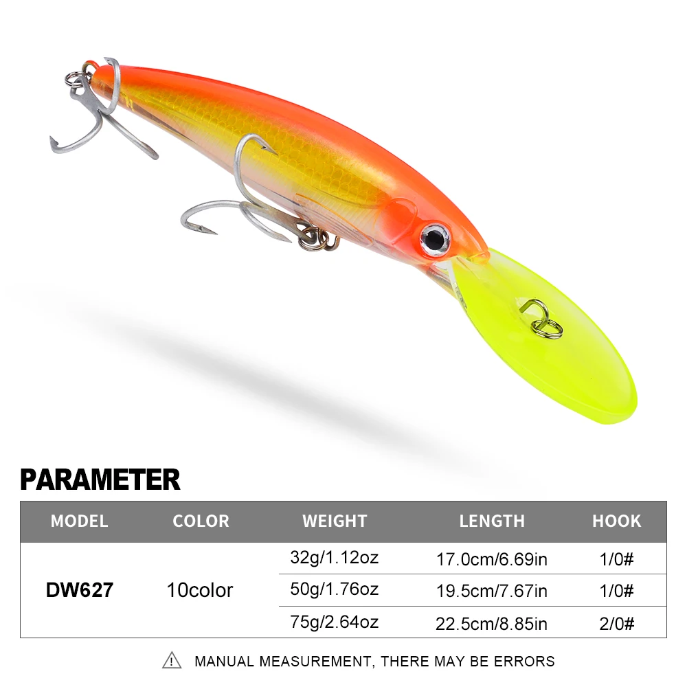 1PC 32g 50g 75g Big Floating Minnow Fishing Lure Bait Long Casting Saltwater Sea Bass Lures Hard Bait Minnow Fishing Tackle - view 4