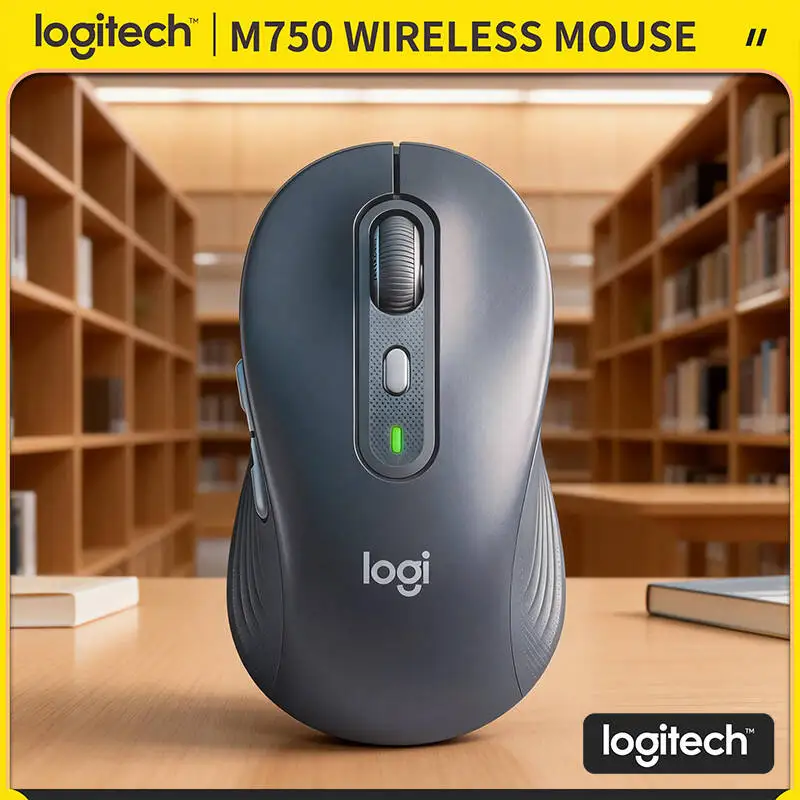 Logitech M750 Signature Mouse - 90% Noise Reduction, SmartWheel, Dual Connection, 24-Month Battery, Office Pick