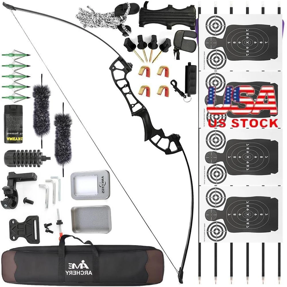 

Archery Right Hand Straight Pull Bow Set 40/50Lbs Recurve Bow Takedown Bow for Archery Adults Hunting Shooting Outdoor Sports