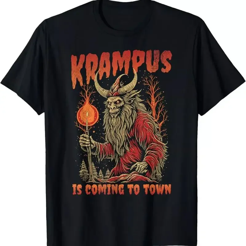 Christmas Krampus Is Coming Hail Santa Funny Xmas Clothing T Shirt