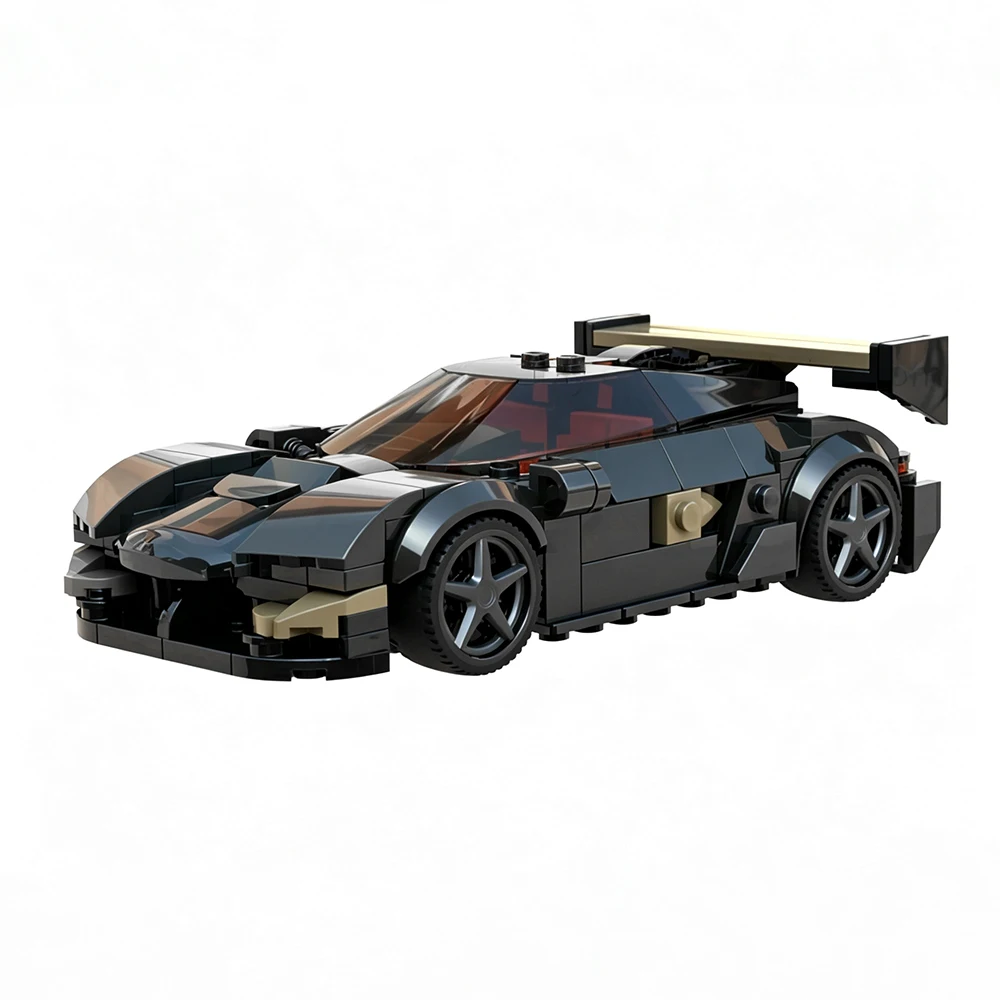 New MOC Speed ​​Series Supercar Black Model Building Blocks DIY Modular Car Technology Assembly Toy Adult Collectible Gift Set