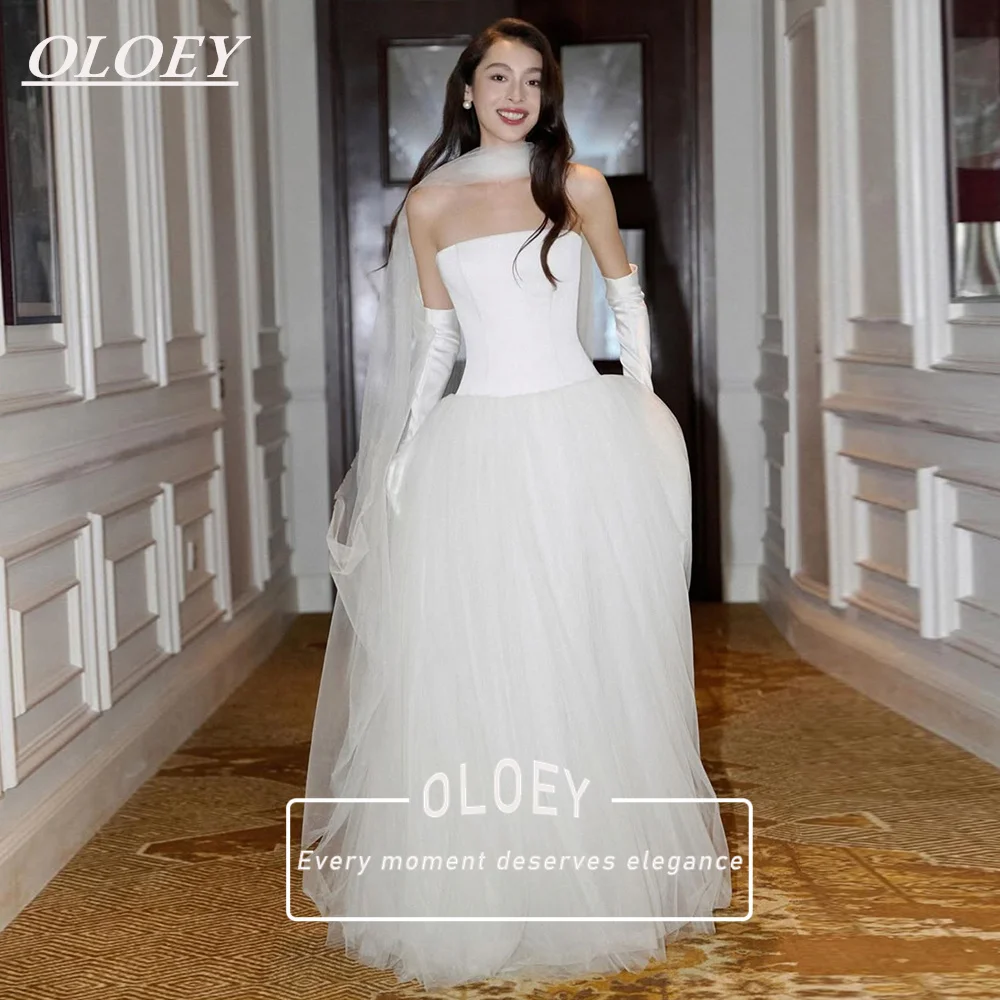 OLOEY Sexy Soft Satin Mermaid Wedding Dresses Floor Length Halter Bridal Gowns Beaded Buttons Customized Robe De Mariage