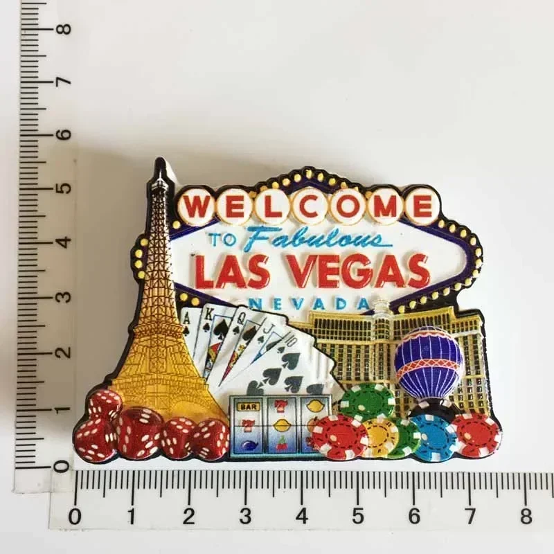 World Tourism Fridge Magnet Souvenir USA Las Vegas Florida Cultural Landscape Refrigerator Stickers Gift Set Home Decoration