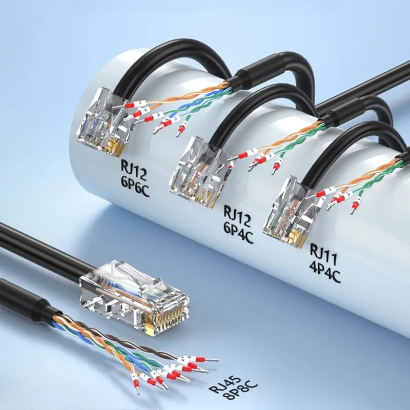 RJ11/RJ12/RJ45/RJ50 Plug Terminal Cable Crystal Head to 485/422/CAN Connection Wire 4P4C 8P8C 6P6C 10P10C RJ45 Plug to 232 Line