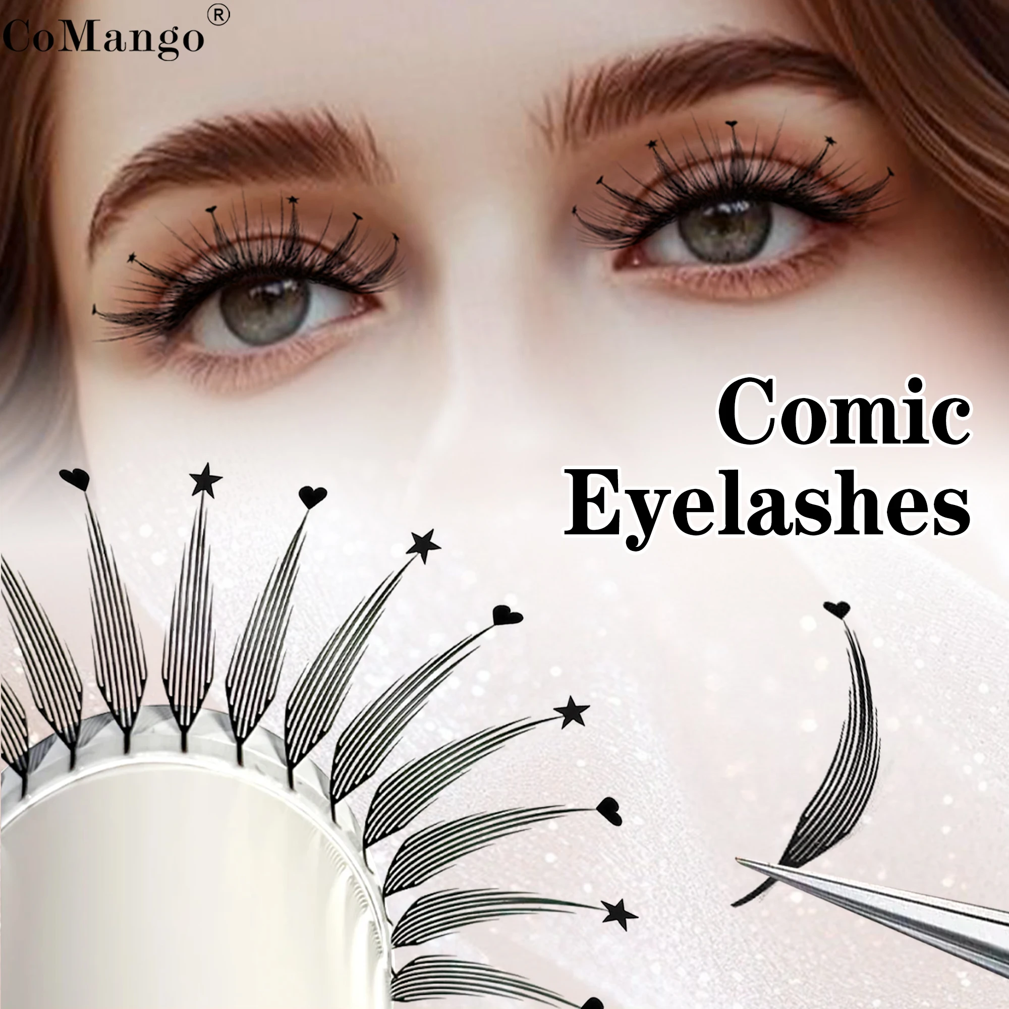 Anime Spire Eyelashes Extension New Heart Star Lash Comic Style Feather Shape 0.07mm Mix8-15mm Volume Lashes Cilios