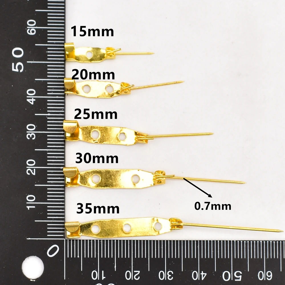 Broche de sécurité pour la fabrication de bijoux, 30 à 50 pièces/lot, 15 à 35mm, paramètres de Base, fournitures pour vêtements, accessoires, broches vierges