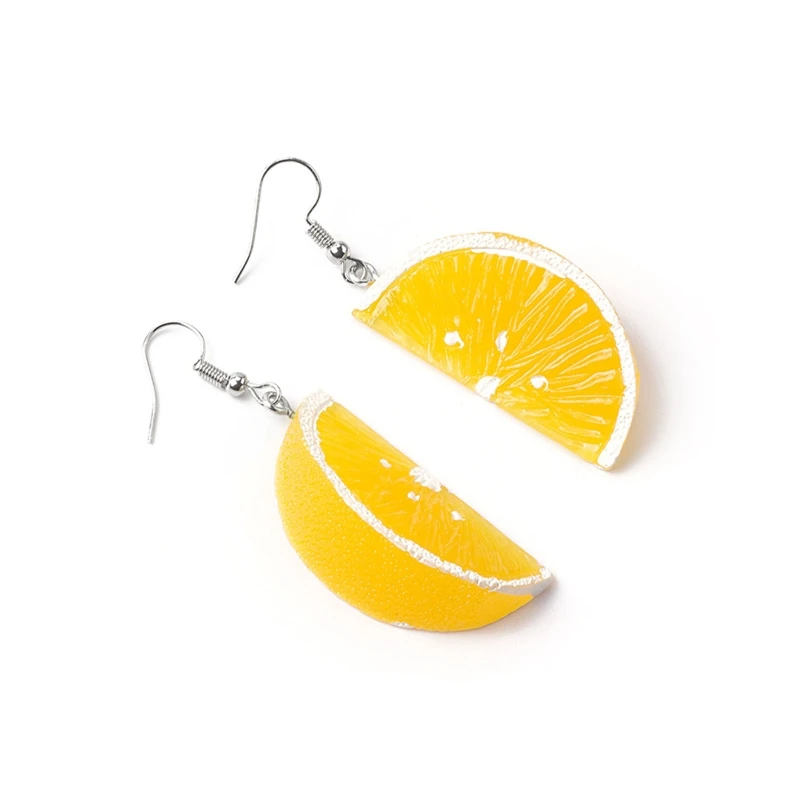 Fruit Lemon Orange Dangle Earrings Tangerine Charm Earring for Women Girl Dropship