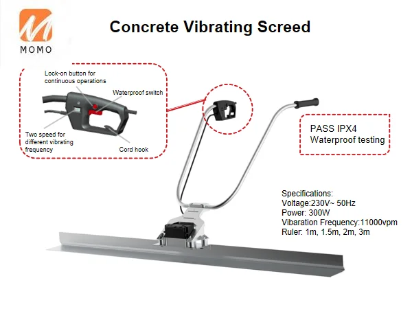 vibrating screed concrete vibratory leveller screed machine concrete floor finishing machine