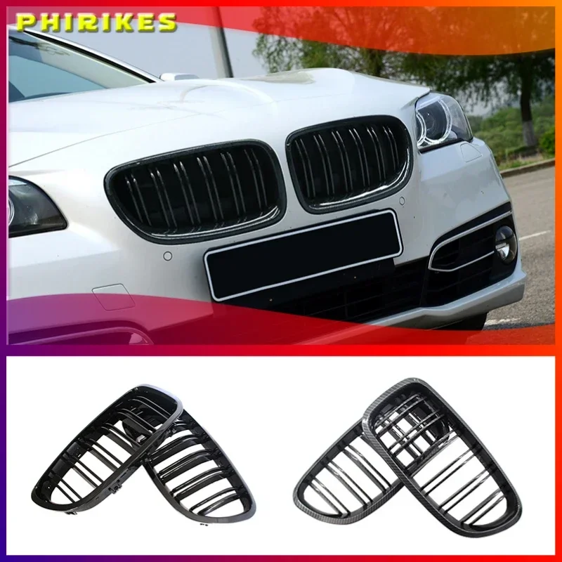

Автомобильный глянцевый черный гриль в виде почек, гоночный гриль с двумя реглами для BMW 5 серии F10 F11 F18 520d 530d 540i 2010-2017, сменная деталь