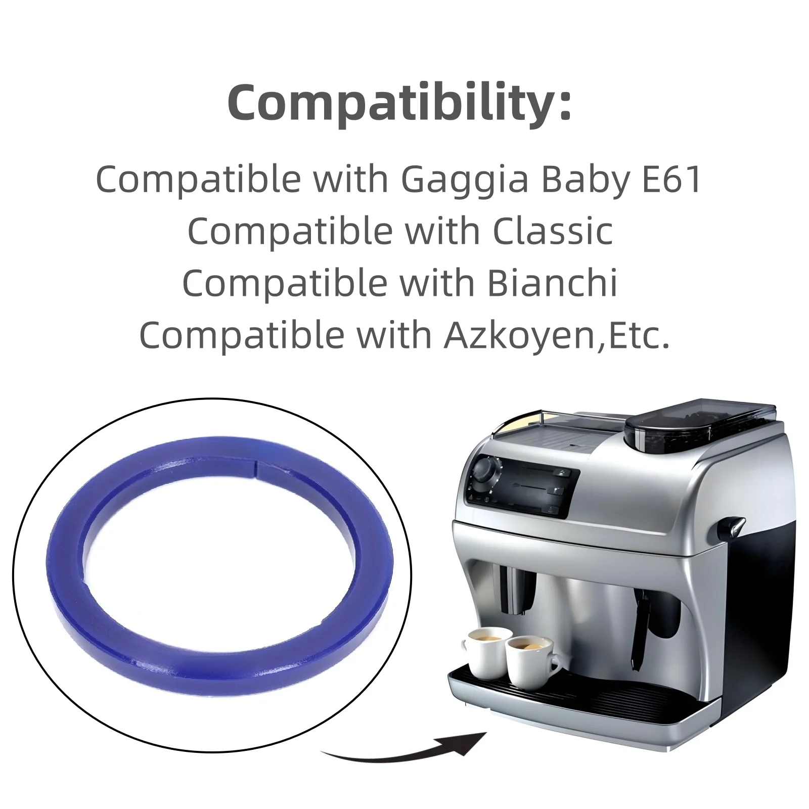 Ruimou 2 Pcs Blue Coffee Machine Brewing Head Silicone Gasket 73x57x8.5mm Compatible With Gaggia E61 Etc