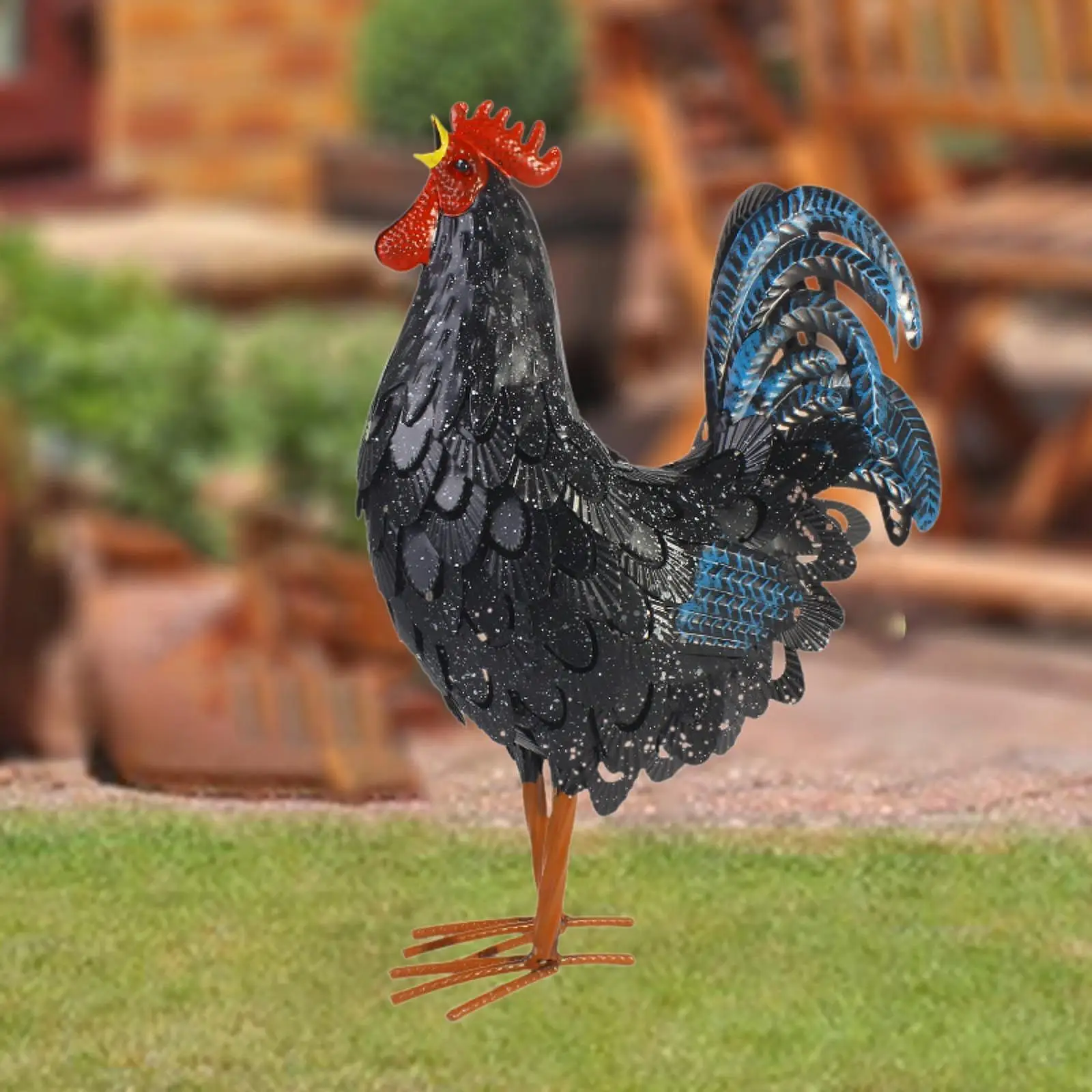 

Chicken Yard Art Sculpture, Rooster Garden Statue, Animal Figurine Home Backyard Porch Unique Garden Art Piece Yard Chicken,