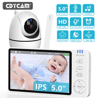 5 Inch Video Baby Monitor 720P With Pan Tilt  Surveillance Camera Two Way Audio Intercom Auto Night Vision IPS Screen Babe Nanny