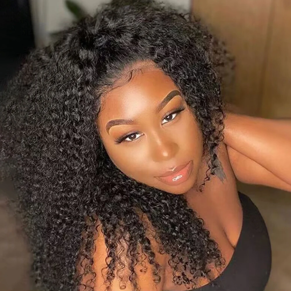 

Burmese Curly Human Hair Half Wig for Black Women 3 In 1 Half Wig Spiral Curly Wear and Go Wigs With Drawstring Quick Install