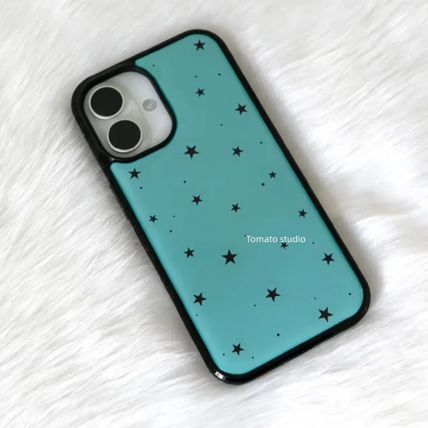 Phone Cases Drop Proof - 韓国風ミントブルーの星とドット柄iPhoneケース iPhone 18 17 16 15