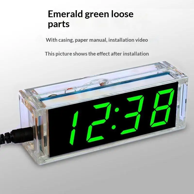 ❤Electronic Clock DIY KIT LED Microcontroller Kit Digital Clock Time Light Control Temperature  Diy Electronic Kit