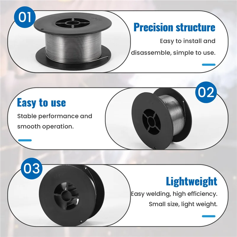 Homeshopping E71T-1C 500G Stainless Steel Gasless Mig Welding Wires 1.0Mm Dia Solid Cored Welding Accessories For Chemical Equip