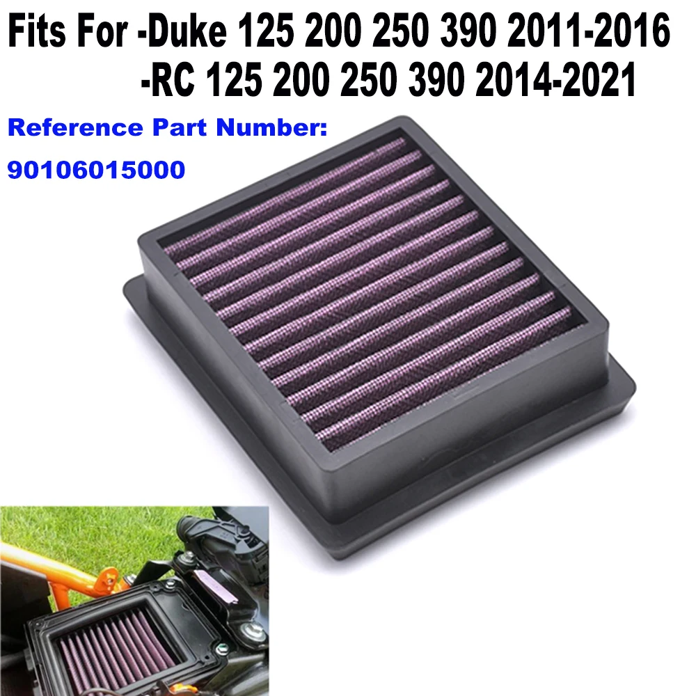 High Flow Air Cleaner Element Air Filter Fit For KTM Duke 125 200 250 390 2011-2016, RC390 250 200 125 2014-2021 Ref.90106015000