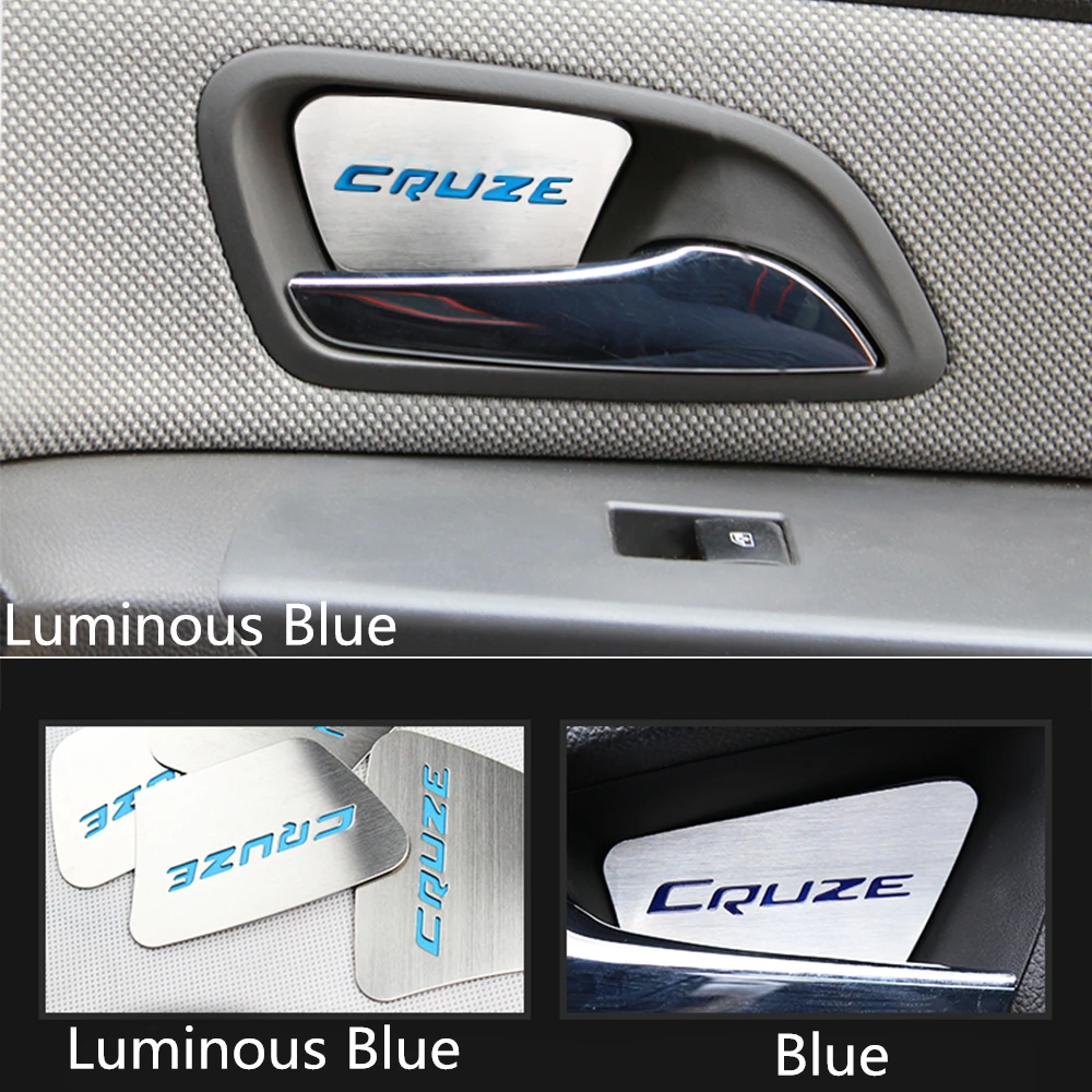 Special Inner Door Inside Door Bowl Wrist Modified Stainless Steel Decorative Stickers For Chevrolet Cruze 2016-2018 4Pcs