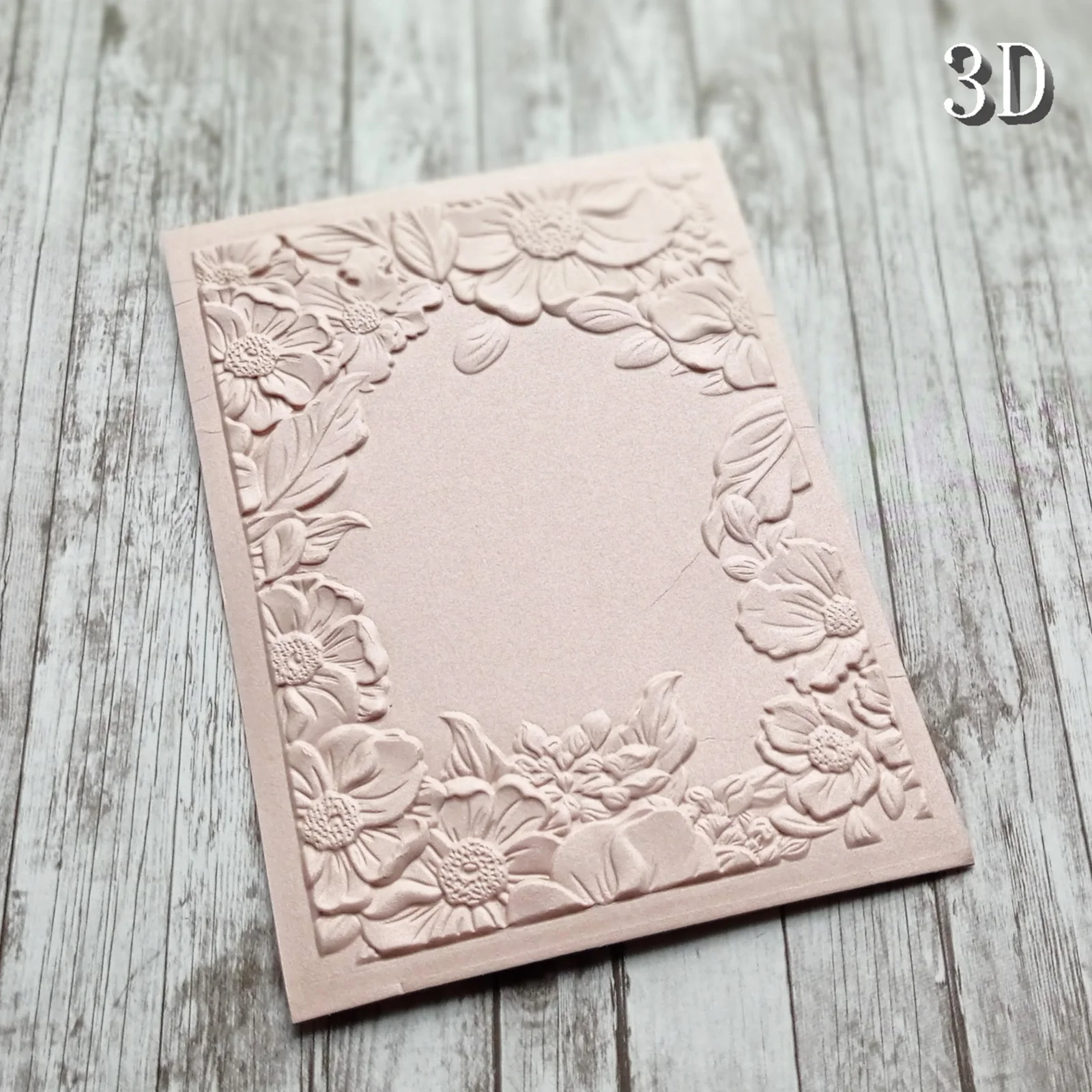 Picture 7: 3D Embossed Folder - Flower Frame White Design Ideal for DIY Card Making and Scrapbook Making, Durable Plastic, Easy to Use to C