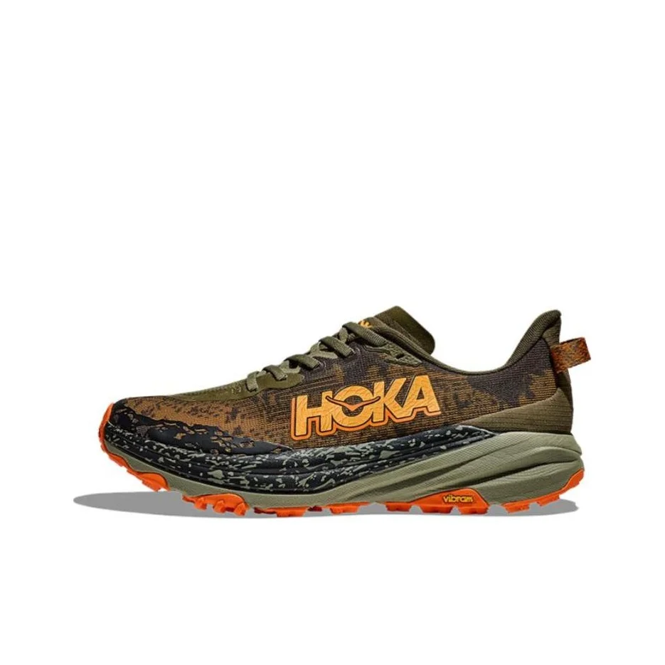 

HOKA ONE ONE Speedgoat 6 Soft And Comfortable Slip Resistant Abrasion Resistant Low top Running Shoes Men's Olive 1147830-AQL