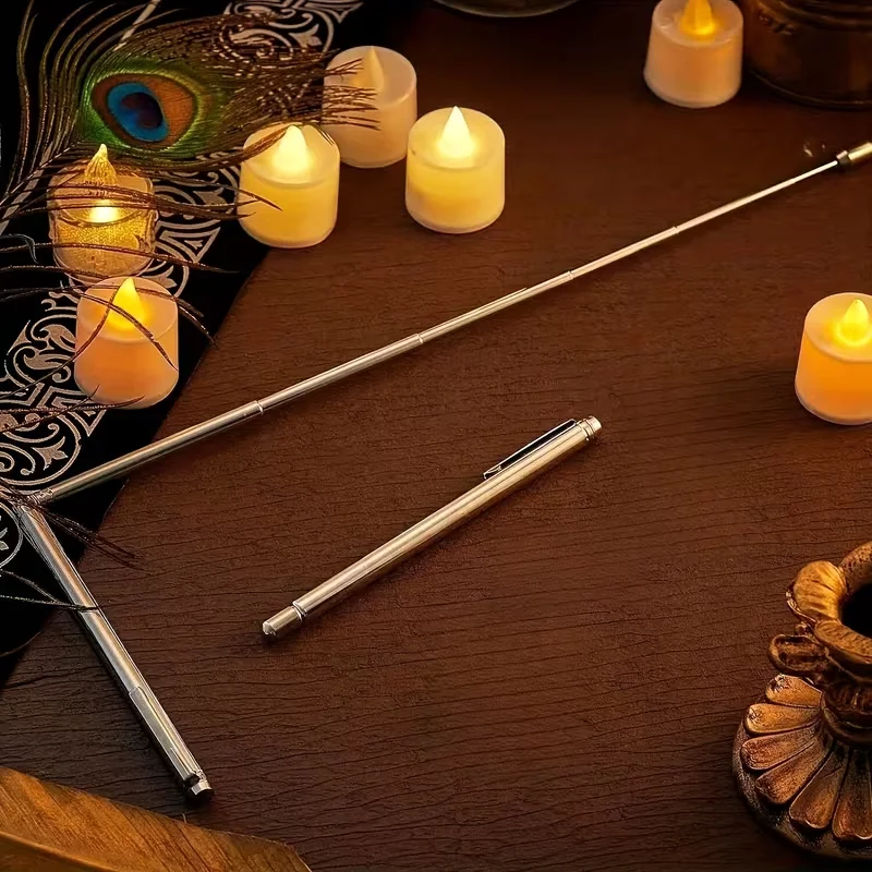 2 PCS Upgraded Flexible Rotatable Copper Divining Dowsing Rods, Solid Copper & Brass Detector for Water, Metal Hunting
