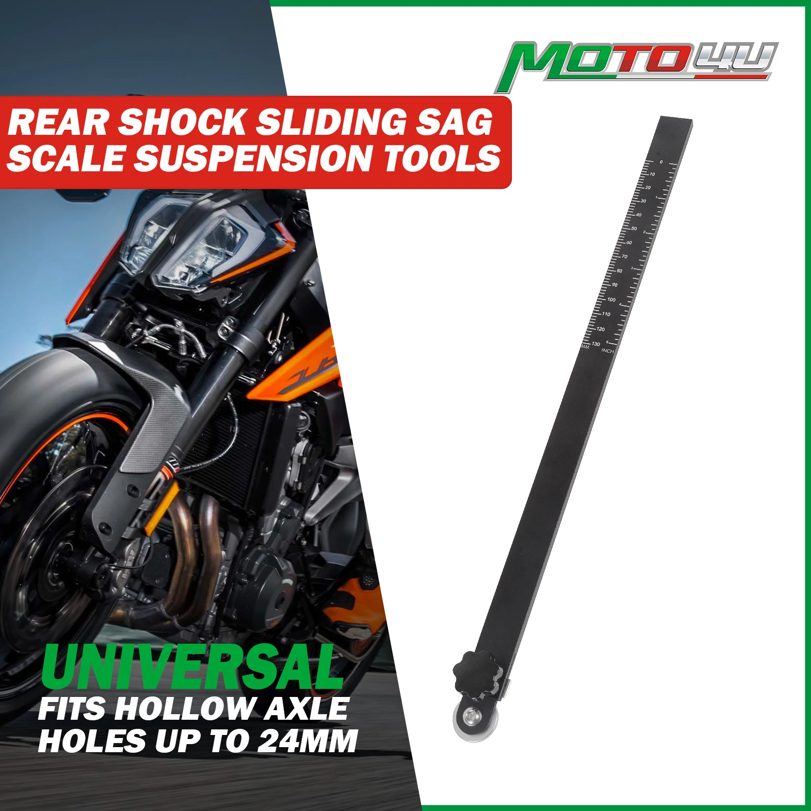 MOTO4U Motorcycle Rear Shock Aluminium Sliding Sag Scale Suspension Tools 1pc For ATV UTV Dirt Bike