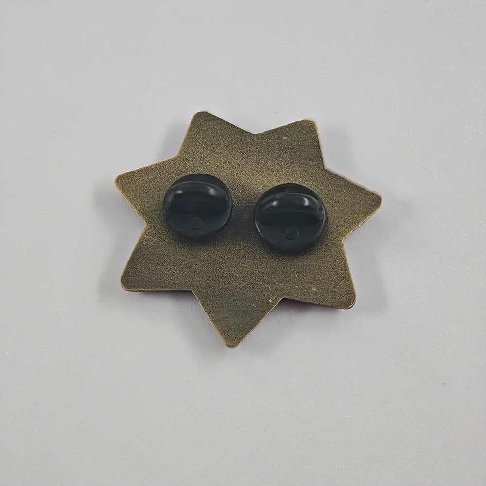 The W-Walking D-Dead Rick Grimes Metal Brooch King County Sheriff Badge Seven Point Star Pin TV Fans Cosplay Costume Prop Gift