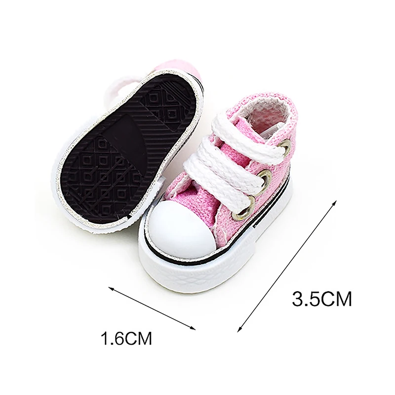 Innovative und praktische 3,5 cm Puppe Mini Schuhe für russische Puppe 1/6 Turnschuhe Schuhe Stiefel Finger Tanz Spielzeug Leinwand Schuhe
