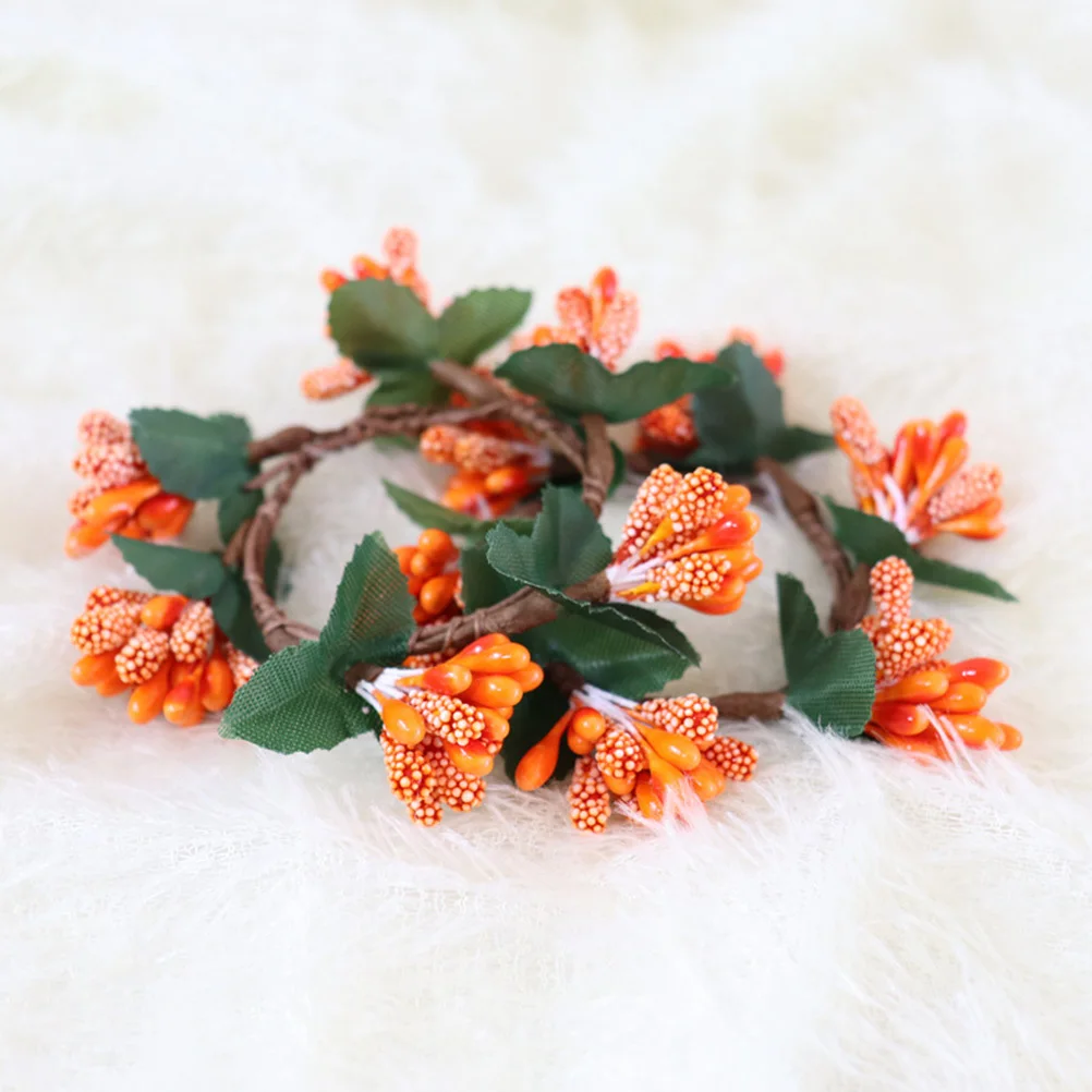 

10pcs Berry Holders Creative Napkin Rings For Party Supplies Thanksgiving Decor Handmade Mini Wreath Small Berries Wreath Napkin