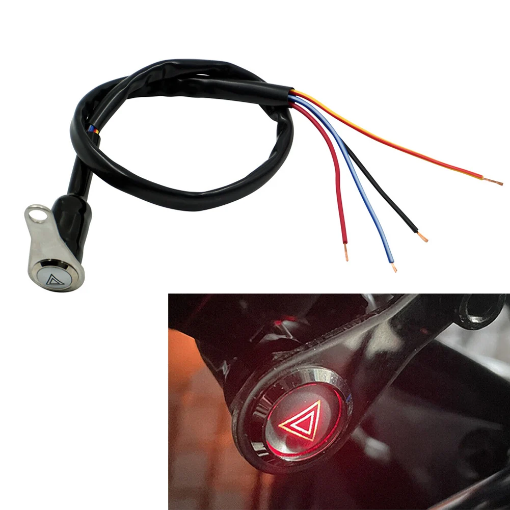 12V Motorcycle Switch ON OFF Handlebar Mount Push Button Red LED Universal For Motorbike ATV Sport Dirt Electric Bike