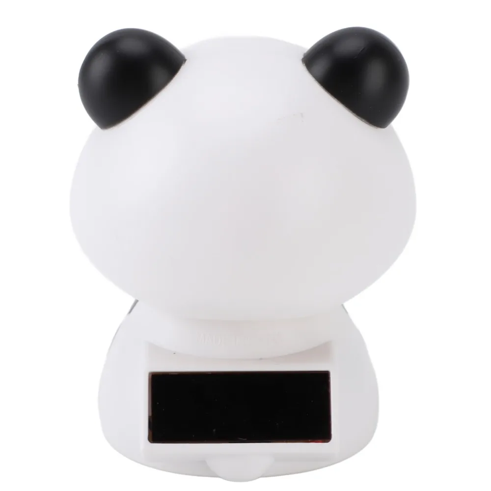ABS Solar Panda Figurine White Auto Activate Panda Decor Nodding Panda Ornament 3inch Low Energy Consumption Decor