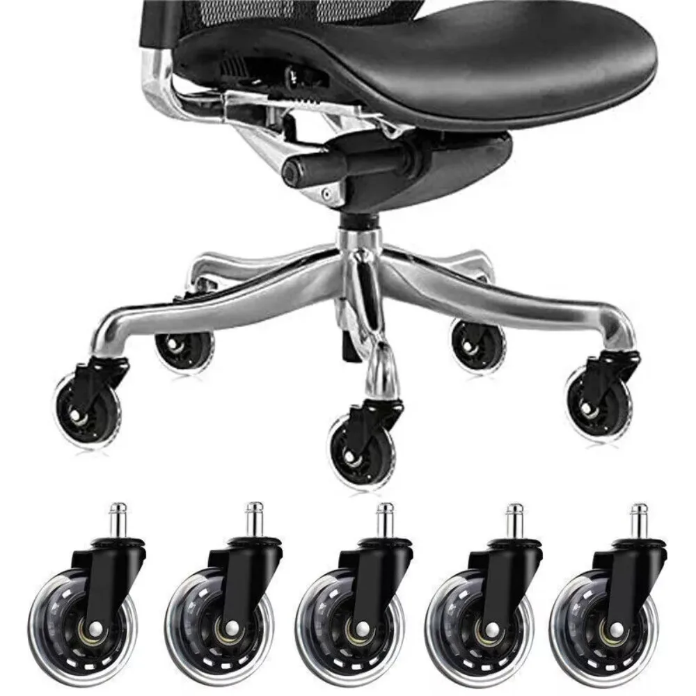 Durable 3 inch Office Chair Caster Wheel Swivel PU Rotatable Caster Wheel Replacement Mute Universal Wheel Home Office Chair