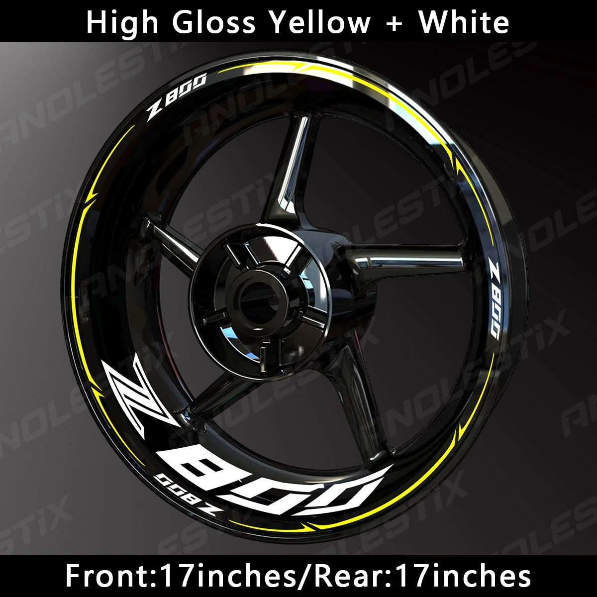 AnoleStix-Reflective Adesivo Da Roda Da Motocicleta, Hub Decal, Rim Stripe Tape para Kawasaki Z800