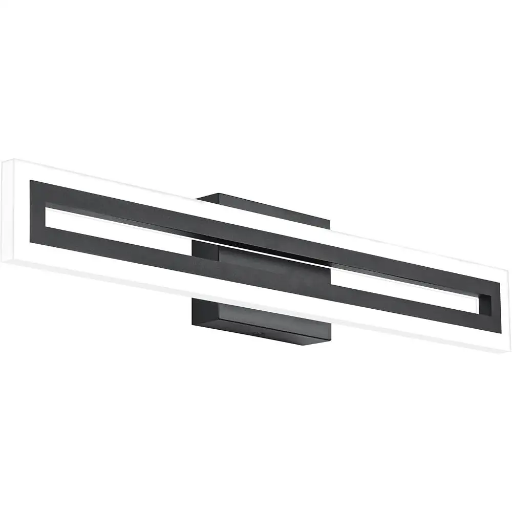 Modern Black Vanity Lights LED 28W Bathroom Light Fixtures Over Mirror Hardwired Installation Energy Efficient 6000K Bright