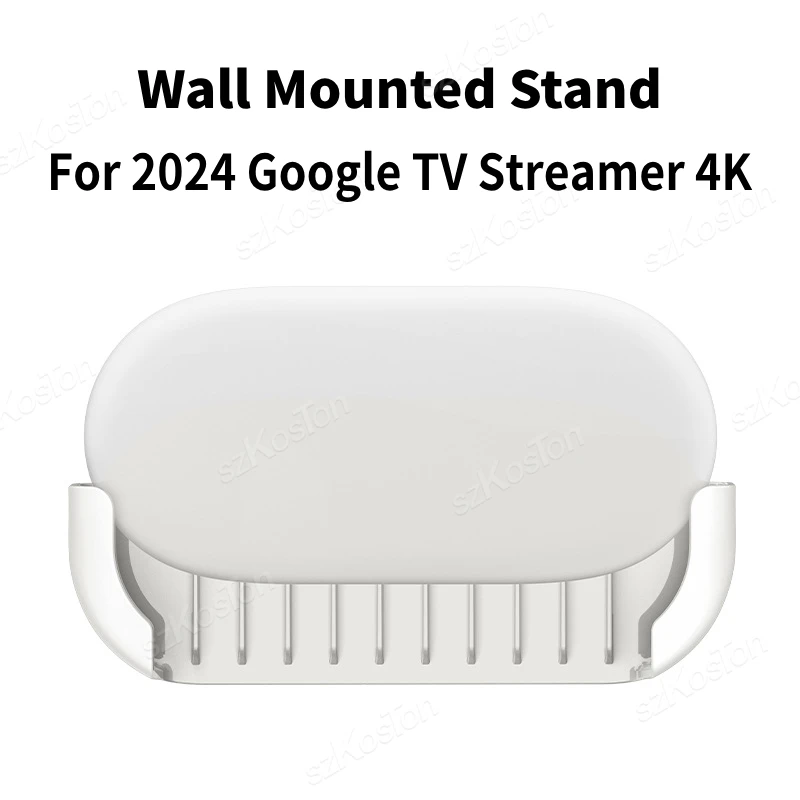 Wall Shelves for 2024 Google TV Streamer 4K Host Wall Mounted Holder TV Box Organizer Stand Anti-fall Cooling Bracket