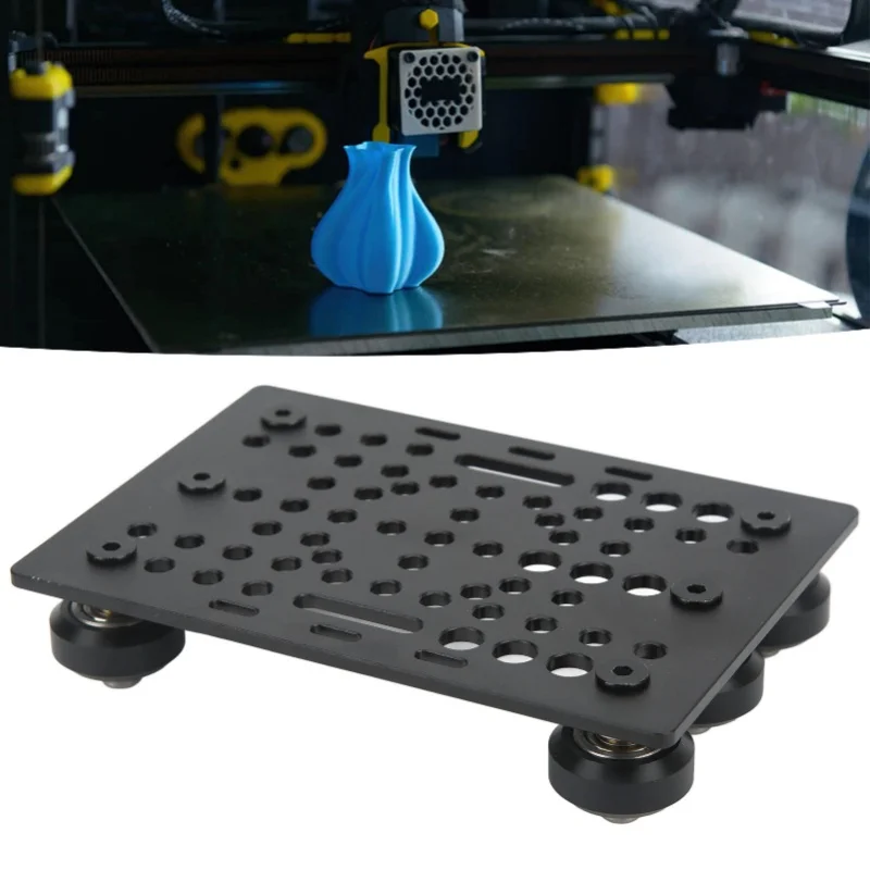 

Gantry Plate Aluminum Black Anodized Surface 3D Printer Gantry Board With Pulley 0.8 To 3.1in Black Pulley