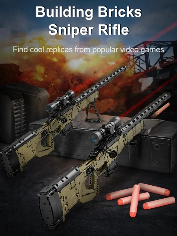 Nieuwe Stad Technische Politie Militaire Wapen Sniper Rifle Bouwstenen AWM Voor Assault Rifle Baksteen Speelgoed voor Kinderen Kerstcadeaus - afbeelding 2