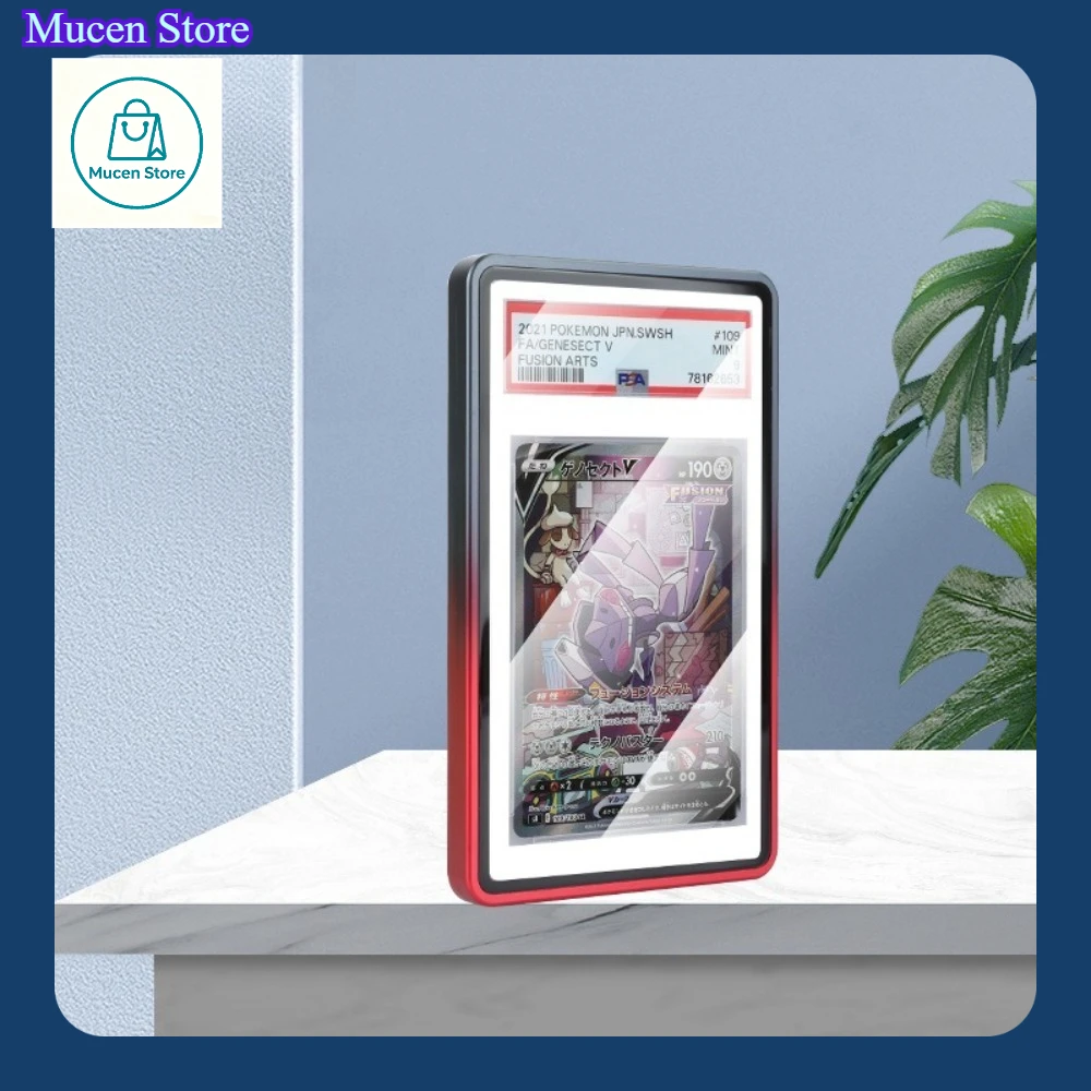 Glass Case for P/S A  B/G S slabs | UV & Scratch Resistant Storage card sleeve Graded Card Protector with Metal Frame - Magnetic