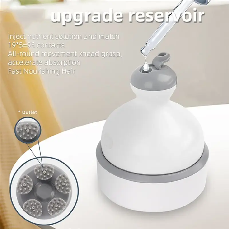 ABKR-Scalp Massager Head Electric 4 Massage Modes Oil Compartment-Removable Silicone Heads For Scalp Comfort, Care