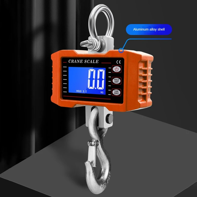 1Set Digital Crane Scale 1000Kg Digital Hanging Scale Industrial Heavy Duty Crane Scale Fit For Farm,Factory,Construction