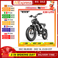 YVY C20 Lite Peak 1500W Electric Bicycle for Adults 20 Inch Snow Tires 48V 15.6AH  Electric Bike Hydraulic Brake E-bike 7 Speed