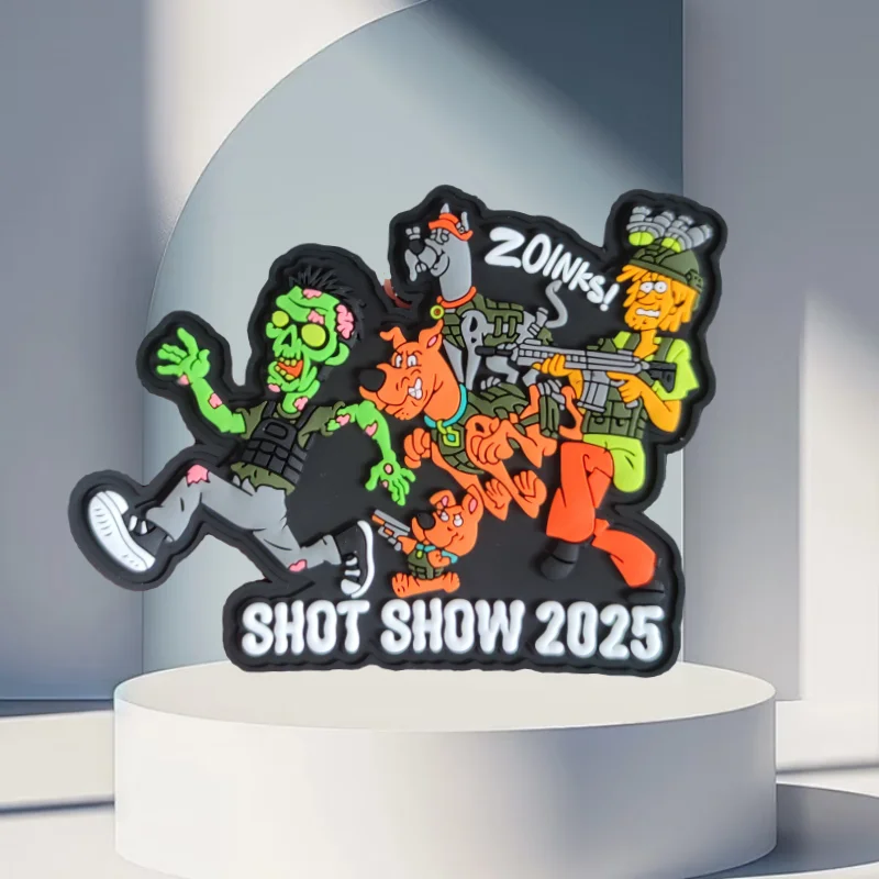 

SHOW 2025 PVC Patches Dog Battle Skeleton Tactical Armband Hook&Loop Morale Badge Backpack Stickers Patches for Clothing